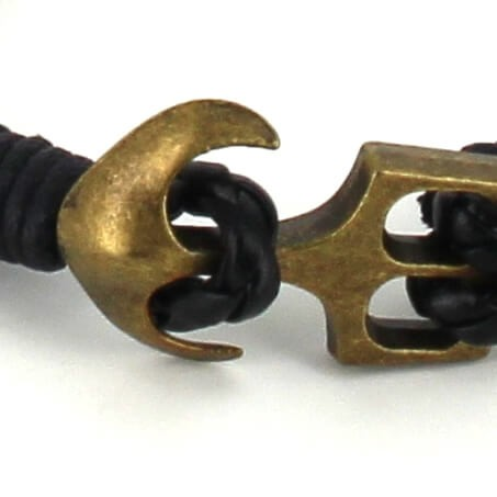 Pulsera Trenzada Cuero con Ancla