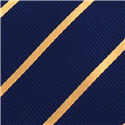 Corbata de Rayas Azul Marino y Dorada