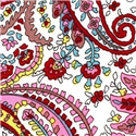 Corbata Estrecha Paisley Blanca y Roja