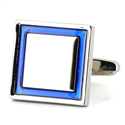 Gemelos Esmaltados Cuadrados Azules