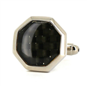 Gemelos Esmaltados Octagonal Negro