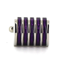 Gemelos Esmaltados Rayados Morados