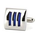 Gemelos Esmaltados Triple Raya Azul