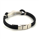 Pulsera Acero y Caucho Negro