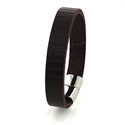 Pulsera Acero y Cuero Marrón