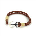 Pulsera Trenzada Cuero con Ancla
