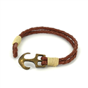 Pulsera Trenzada Cuero con Ancla