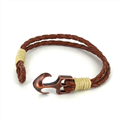 Pulsera Trenzada Cuero con Ancla