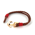 Pulsera Trenzada Cuero con Ancla