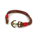 Pulsera Trenzada Cuero con Ancla