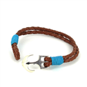 Pulsera Trenzada Cuero con Ancla