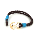 Pulsera Trenzada Cuero con Ancla