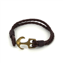 Pulsera Trenzada Cuero con Ancla
