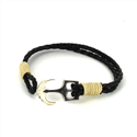 Pulsera Trenzada Cuero con Ancla