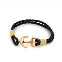 Pulsera Trenzada Cuero con Ancla