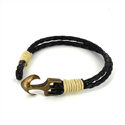 Pulsera Trenzada Cuero con Ancla
