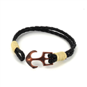 Pulsera Trenzada Cuero con Ancla