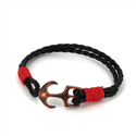 Pulsera Trenzada Cuero con Ancla