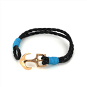 Pulsera Trenzada Cuero con Ancla