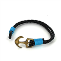 Pulsera Trenzada Cuero con Ancla