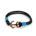 Pulsera Trenzada Cuero con Ancla