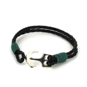 Pulsera Trenzada Cuero con Ancla