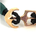 Pulsera Trenzada Cuero con Ancla