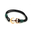 Pulsera Trenzada Cuero con Ancla