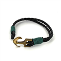 Pulsera Trenzada Cuero con Ancla