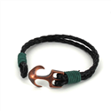 Pulsera Trenzada Cuero con Ancla