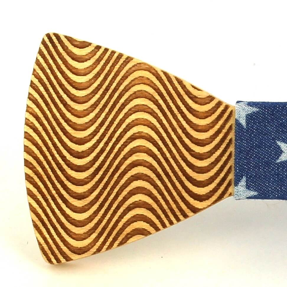 Pajarita Madera Ondas