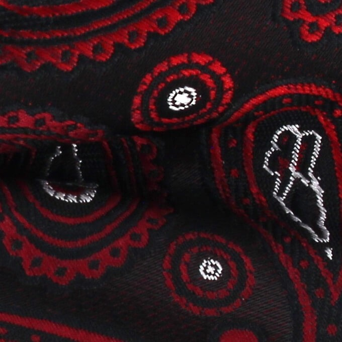 Pajarita Paisley Negra y Roja