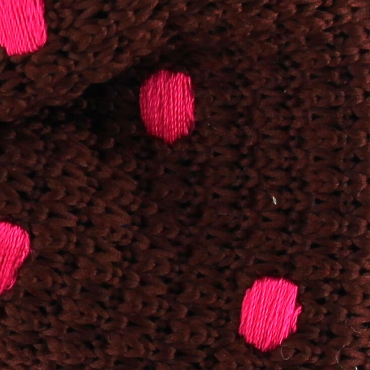 Pajarita Punto Marrón Lunares Magenta