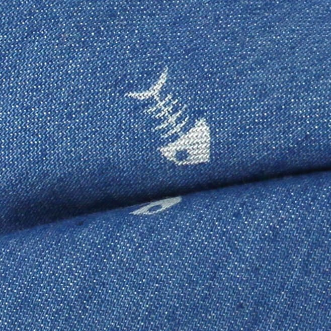 Pajarita Raspas Peces Denim Claro