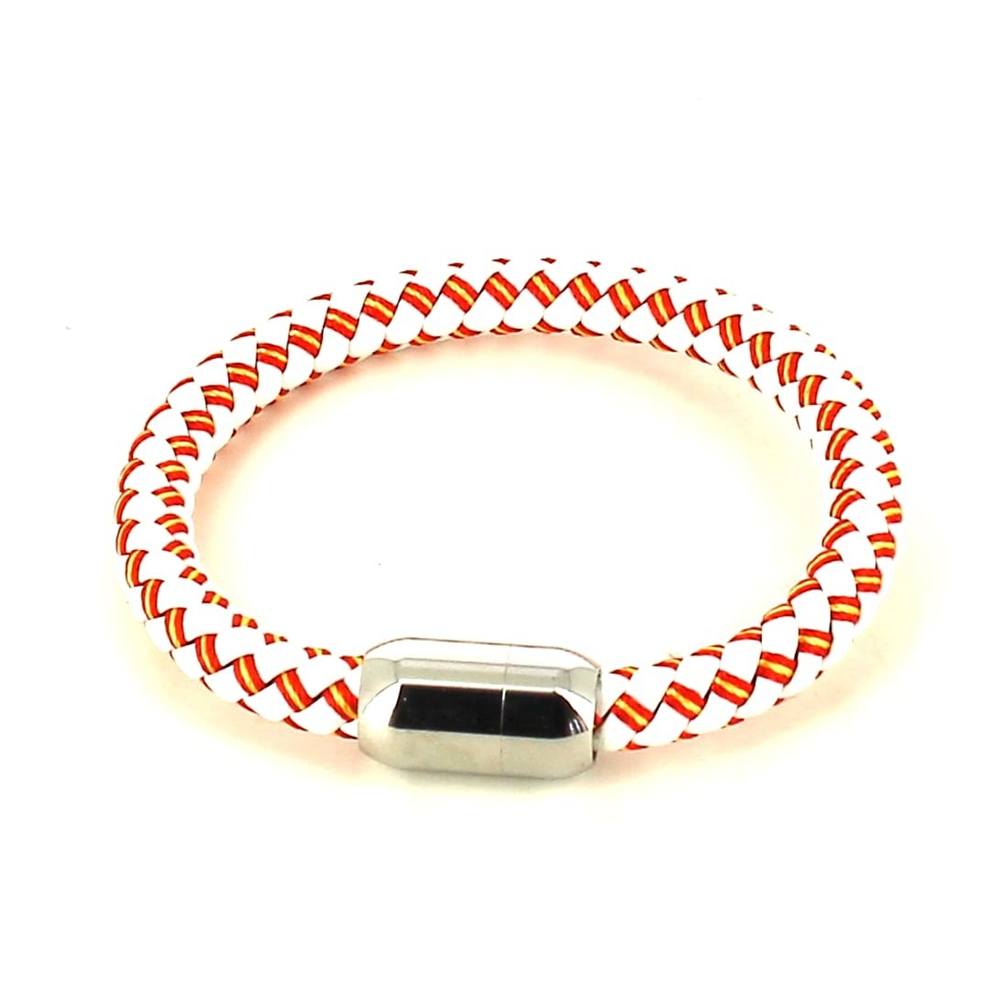 Pulsera Cuero Blanca Bandera España