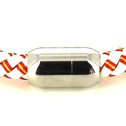 Pulsera Cuero Blanca Bandera España