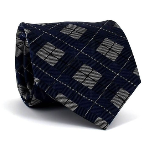 Deep Navy Checkered Tie