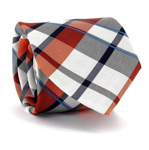 Orange Tartan Check Tie