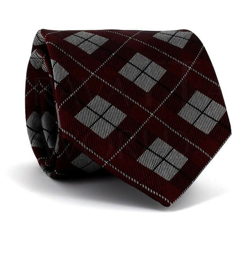 Burgundy Checkered Tie