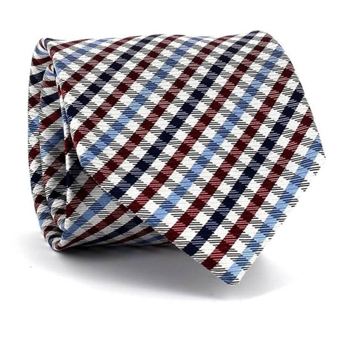 Maroon Vichy Check Tie