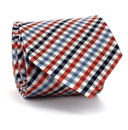 Orange Vichy Check Tie