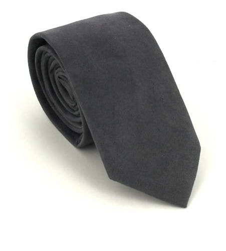Grey Suede Slim Tie