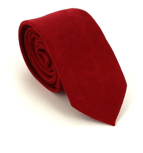 Red Suede Slim Tie