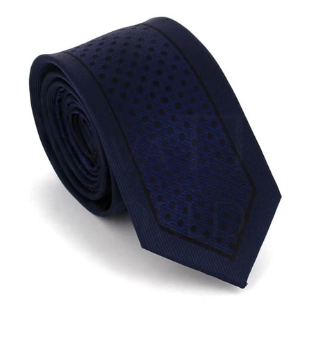 Navy Blue and Black Slim Tie