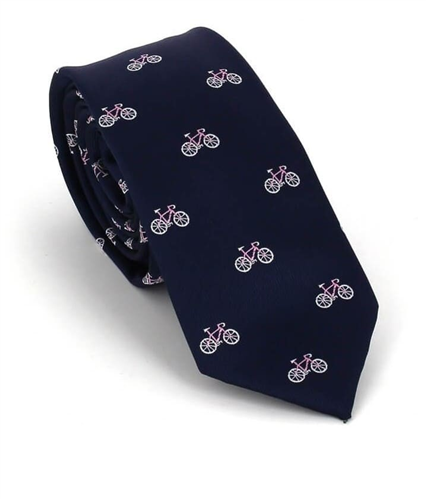 Narrow Blue Bicycles Tie