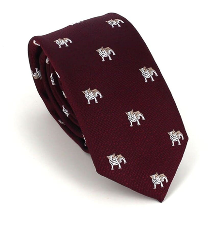 Burgundy Bulldog Slim Tie