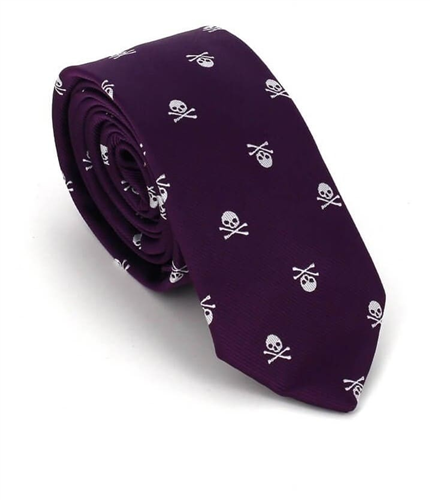 Narrow Purple Skull Tie