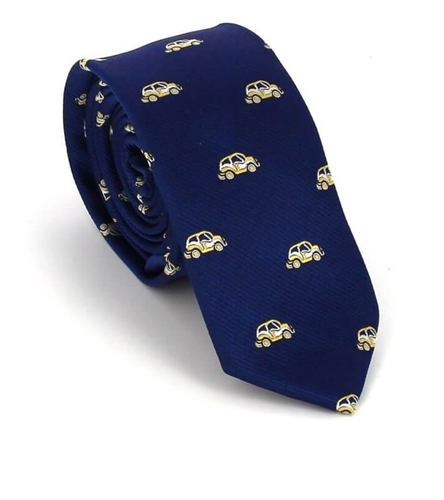 Narrow Tie with Blue Cars