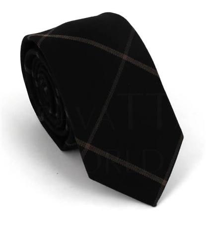 Bicolor Check Slim Tie