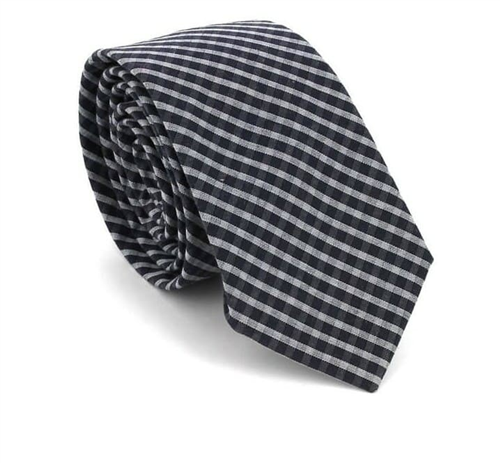 Bicolor Check Slim Tie